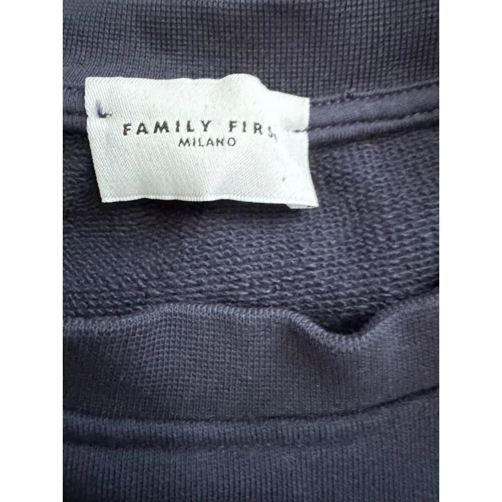 Family First Milano Navy Blue Crewneck  Sweatshirt American USA Flag S Italy - Picture 4 of 9